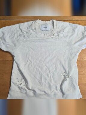 pistola Cream Ribbed-Neck Tee with Label Detail